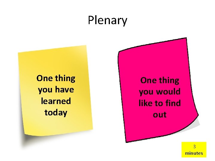 Plenary One thing you have learned today One thing you would like to find