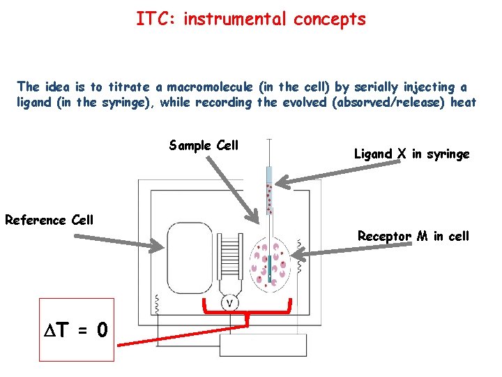 ITC: instrumental concepts The idea is to titrate a macromolecule (in the cell) by