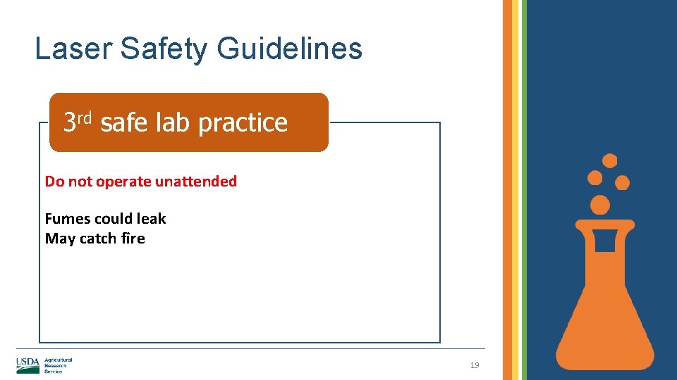 Laser Safety Guidelines 3 rd safe lab practice Do not operate unattended Fumes could