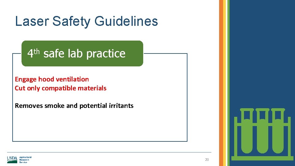 Laser Safety Guidelines 4 th safe lab practice Engage hood ventilation Cut only compatible