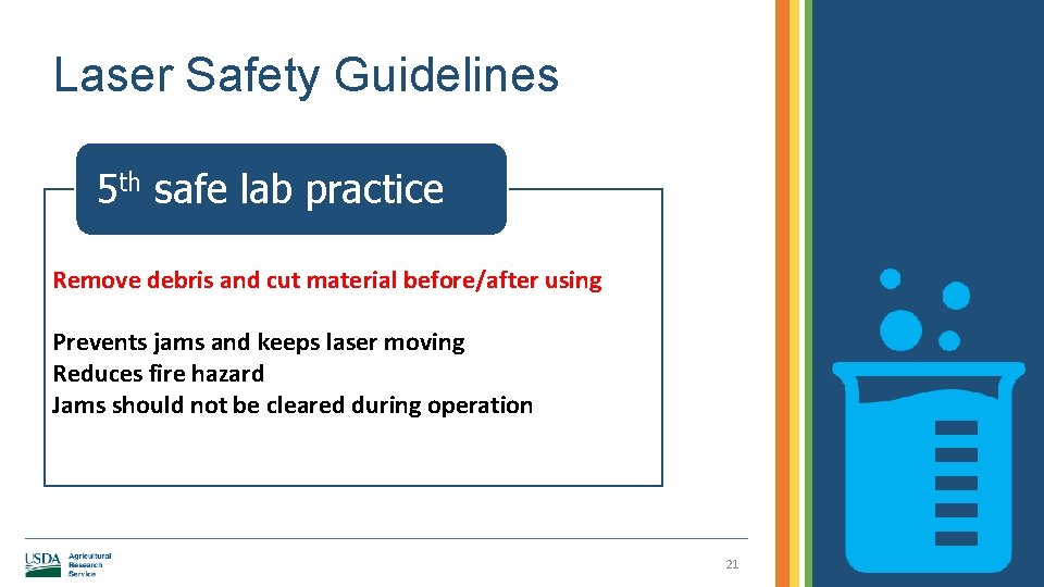 Laser Safety Guidelines 5 th safe lab practice Remove debris and cut material before/after