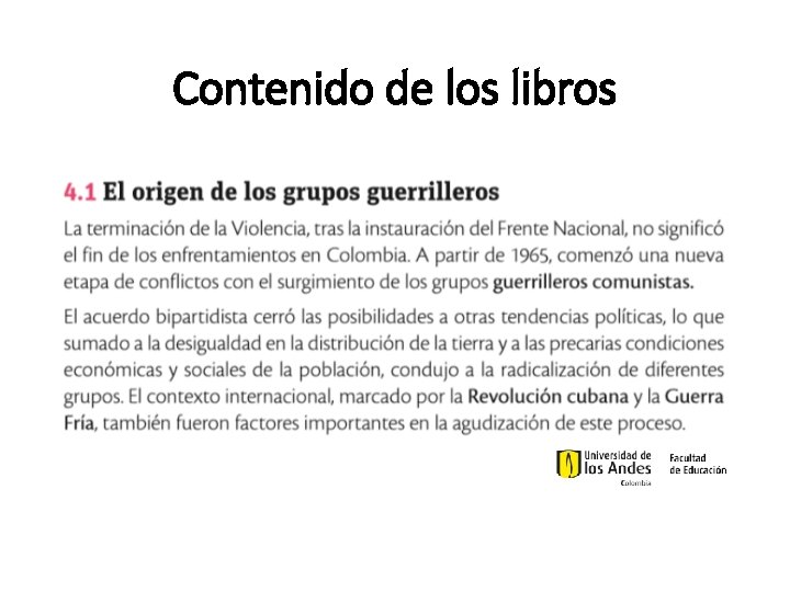 Contenido de los libros 