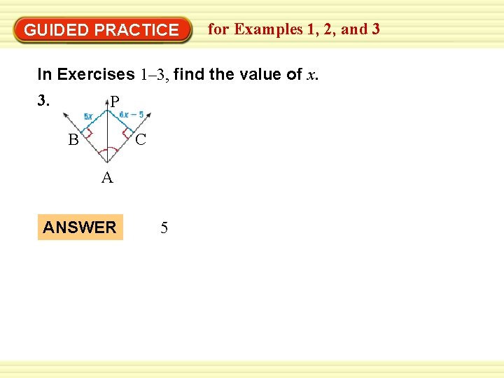 Warm-Up Exercises GUIDED PRACTICE for Examples 1, 2, and 3 In Exercises 1– 3,