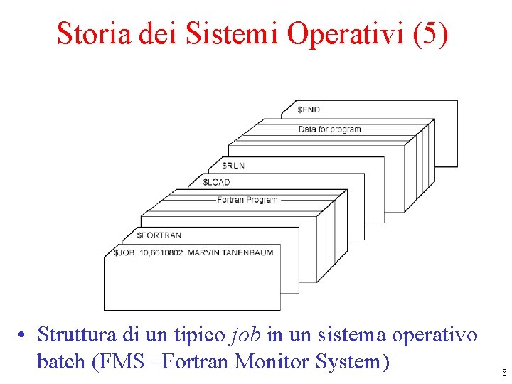 Storia dei Sistemi Operativi (5) • Struttura di un tipico job in un sistema