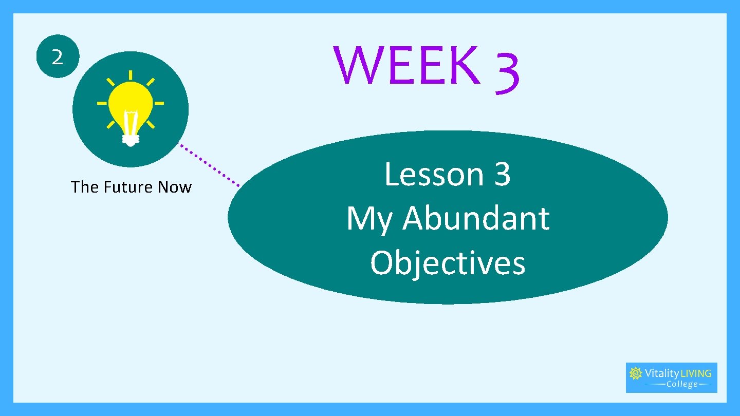 WEEK 3 2 The Future Now Lesson 3 My Abundant Objectives 