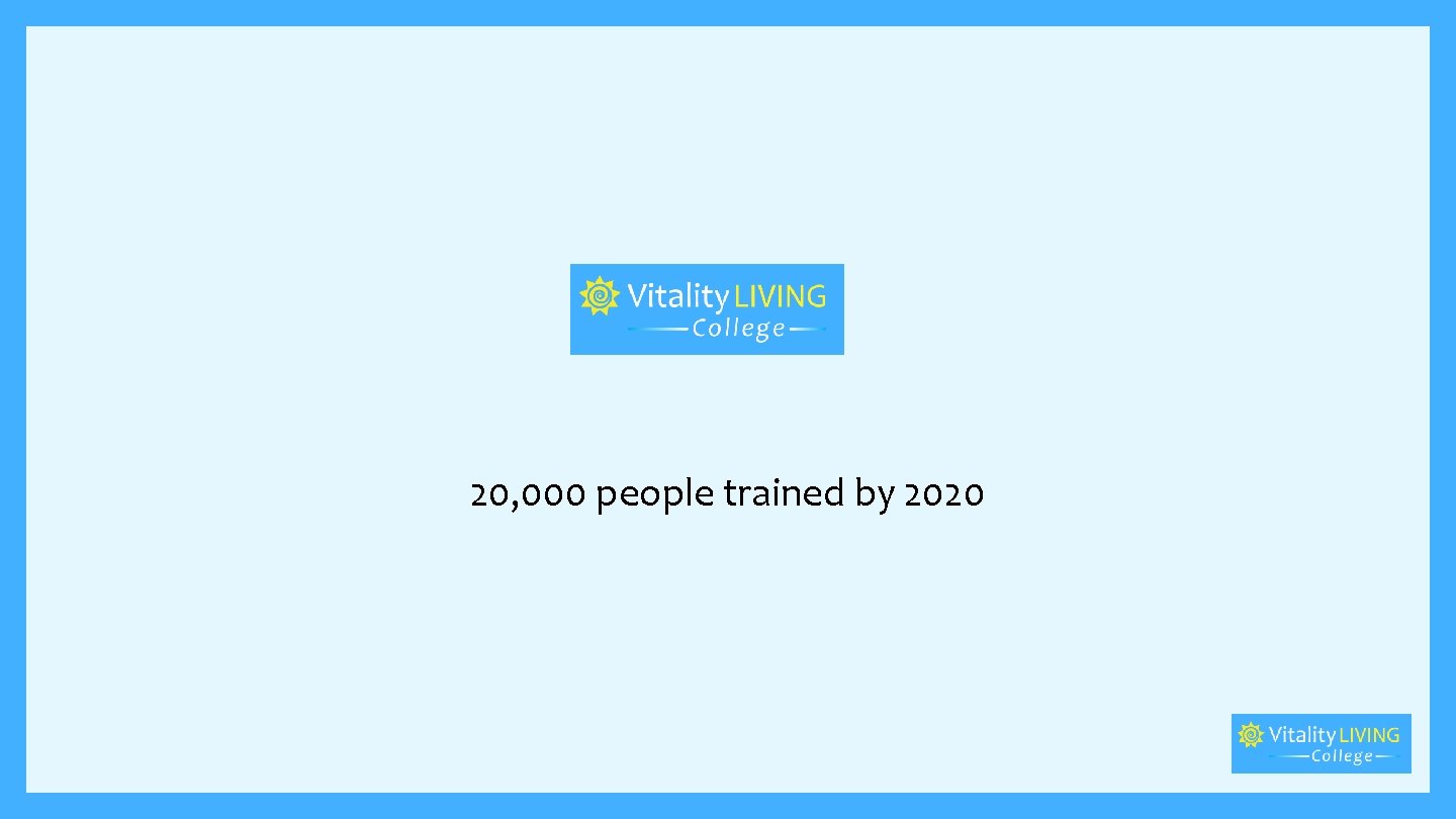 20, 000 people trained by 2020 