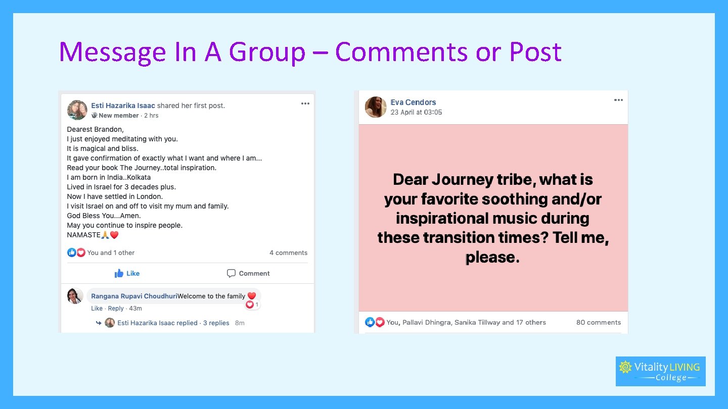 Message In A Group – Comments or Post 