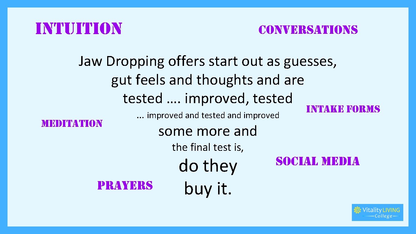 intuition conversations Jaw Dropping offers start out as guesses, gut feels and thoughts and