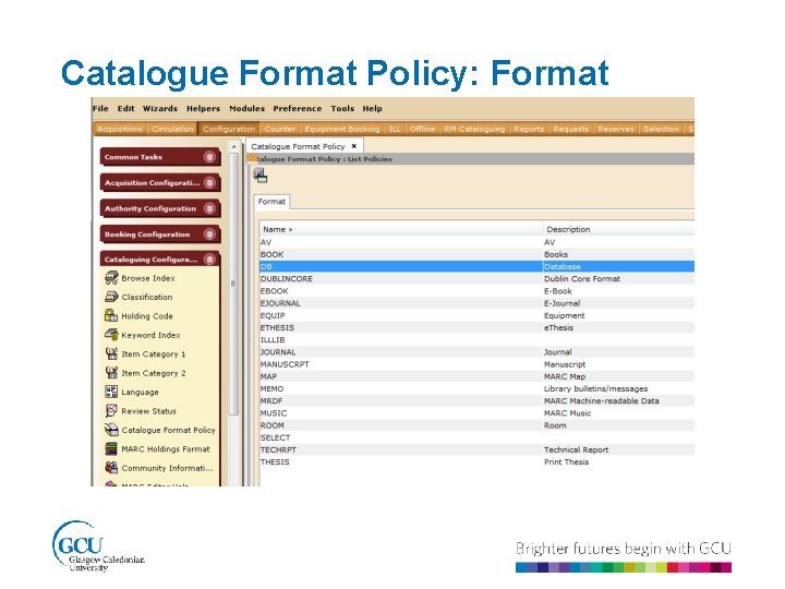 Catalogue Format Policy: Format 