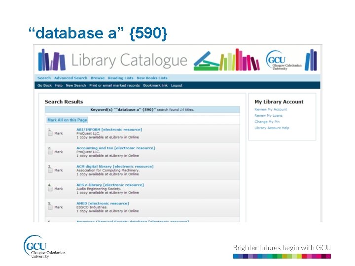 “database a” {590} 