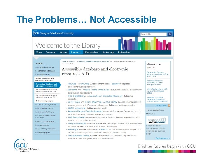 The Problems… Not Accessible 
