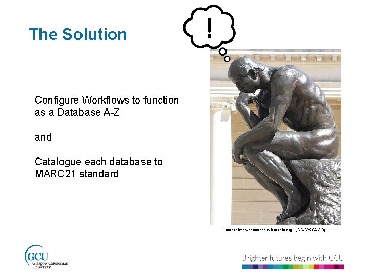 The Solution ! Configure Workflows to function as a Database A-Z and Catalogue each