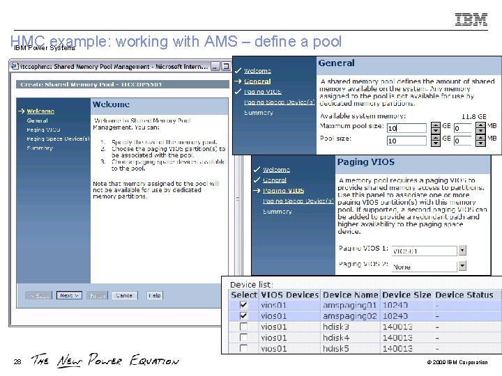 HMC working with AMS – define a pool IBM Power example: Systems 28 ©