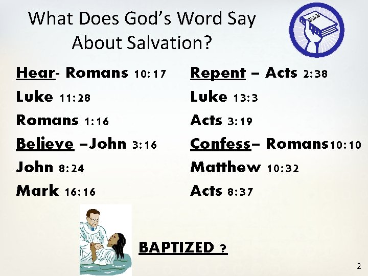 What Does God’s Word Say About Salvation? Hear- Romans 10: 17 Luke 11: 28