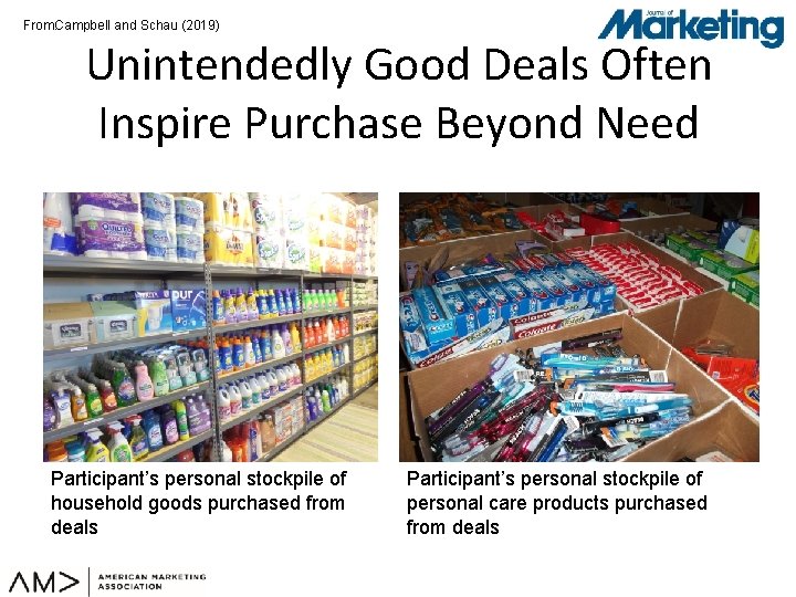 From: Campbell and Schau (2019) Unintendedly Good Deals Often Inspire Purchase Beyond Need Participant’s