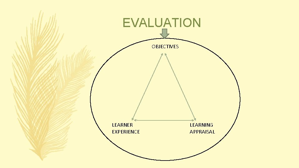 EVALUATION OBJECTIVES LEARNER EXPERIENCE LEARNING APPRAISAL EVALUATION OBJECTIVES LEARNER EXPERIENCE LEARNING APPRAISAL