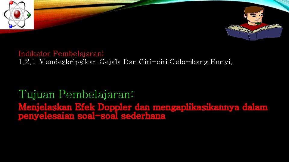 Indikator Pembelajaran: 1. 2. 1 Mendeskripsikan Gejala Dan Ciri-ciri Gelombang Bunyi. Tujuan Pembelajaran: Menjelaskan