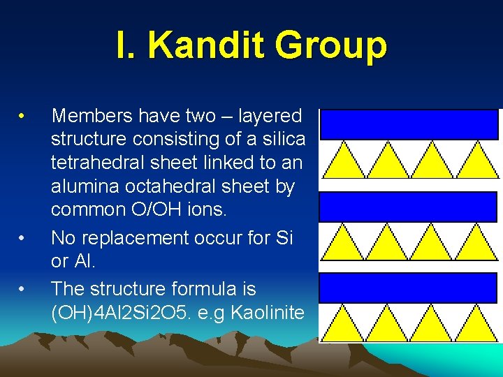 I. Kandit Group • • • Members have two – layered structure consisting of