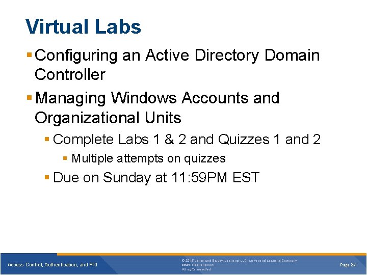 Virtual Labs Configuring an Active Directory Domain Controller Managing Windows Accounts and Organizational Units Virtual Labs Configuring an Active Directory Domain Controller Managing Windows Accounts and Organizational Units