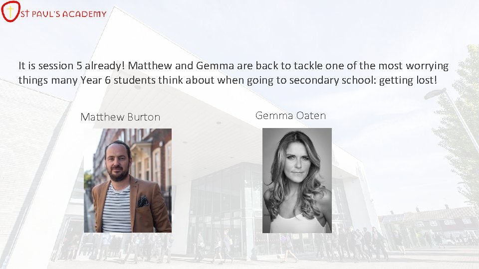 It is session 5 already! Matthew and Gemma are back to tackle one of