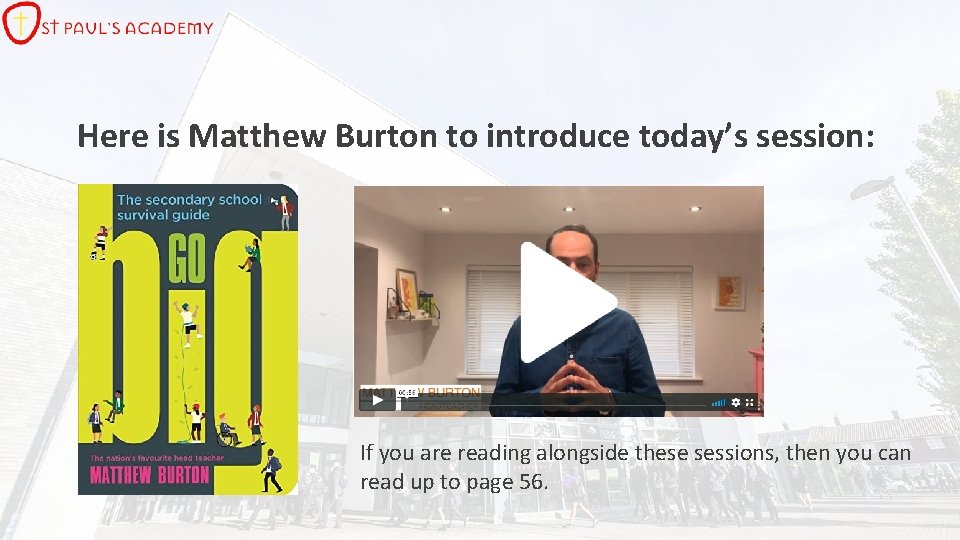 Here is Matthew Burton to introduce today’s session: If you are reading alongside these