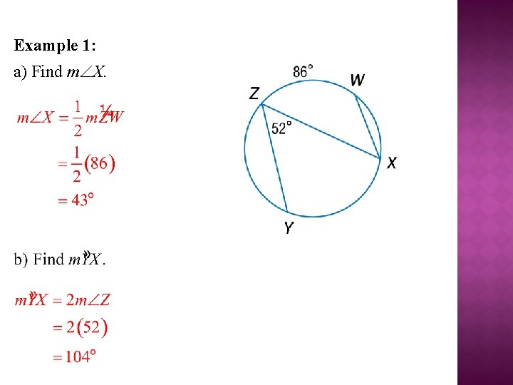 Example 1: a) Find m X. 