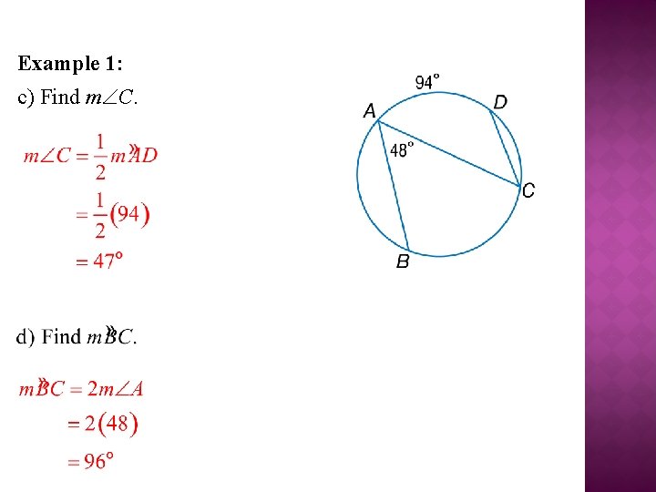 Example 1: c) Find m C. 