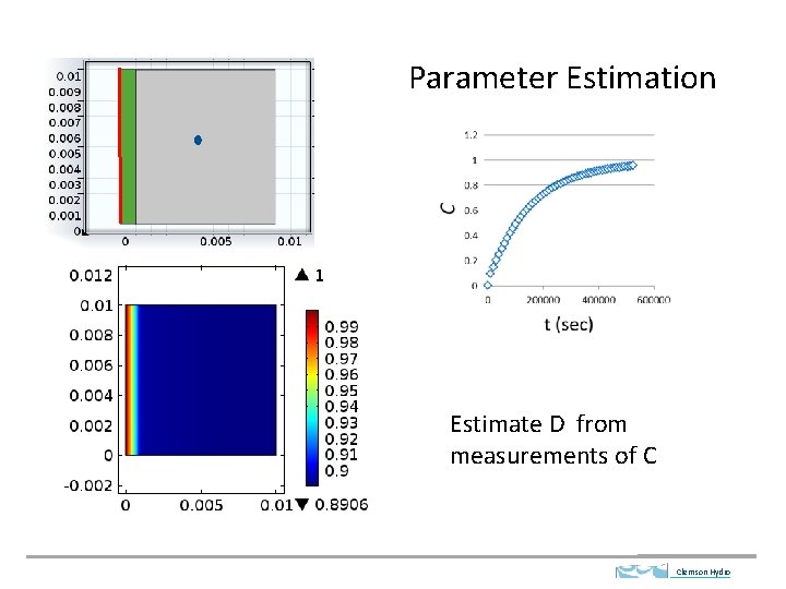 Parameter Estimation Estimate D from measurements of C Clemson Hydro 