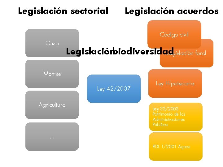 Legislación sectorial Legislación acuerdos Código civil Caza Legislaciónbiodiversidad Legislación foral Montes Ley 42/2007 Agricultura