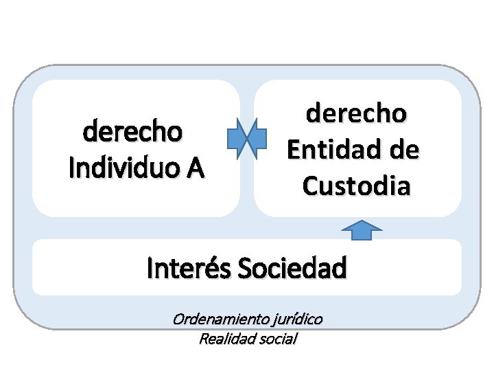 derecho Individuo A derecho Entidad de Custodia Interés Sociedad Ordenamiento jurídico Realidad social 