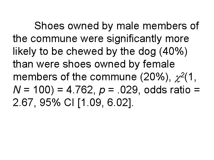 Shoes owned by male members of the commune were significantly more likely to be