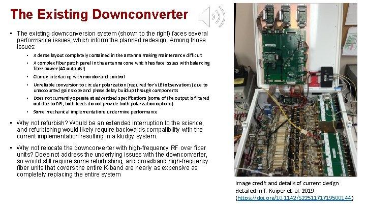 The Existing Downconverter • The existing downconversion system (shown to the right) faces several