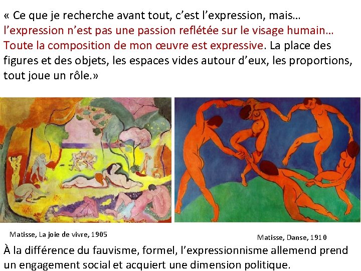  « Ce que je recherche avant tout, c’est l’expression, mais… l’expression n’est pas