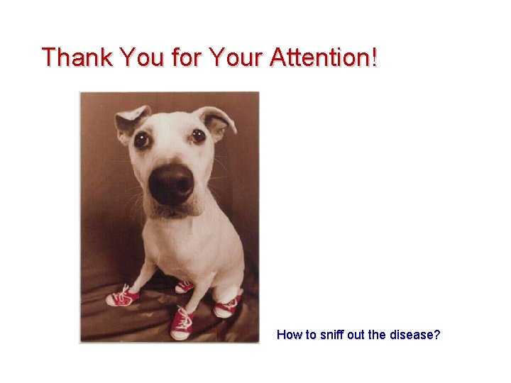 Thank You for Your Attention! How to sniff out the disease? 