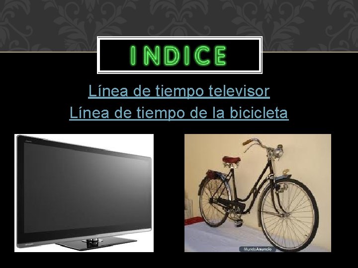 Línea de tiempo televisor Línea de tiempo de la bicicleta 