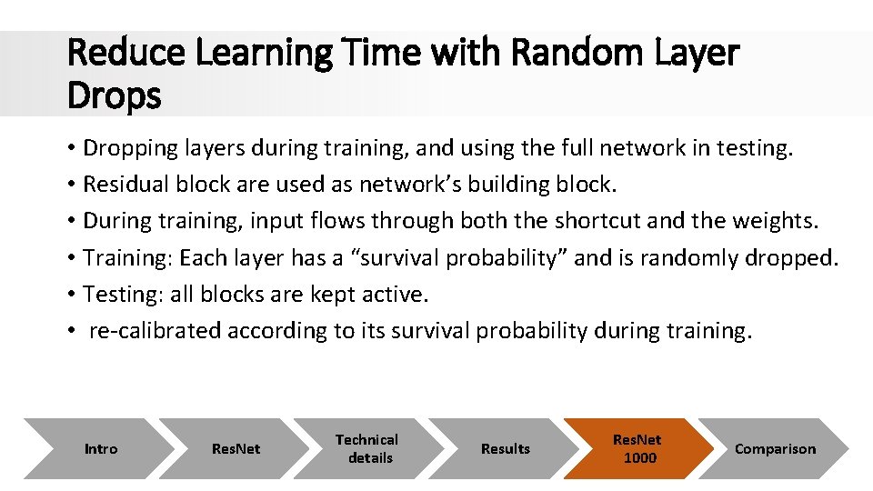 Reduce Learning Time with Random Layer Drops • Dropping layers during training, and using Reduce Learning Time with Random Layer Drops • Dropping layers during training, and using