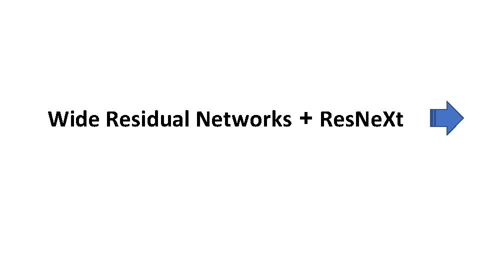Wide Residual Networks + Res. Ne. Xt Wide Residual Networks + Res. Ne. Xt