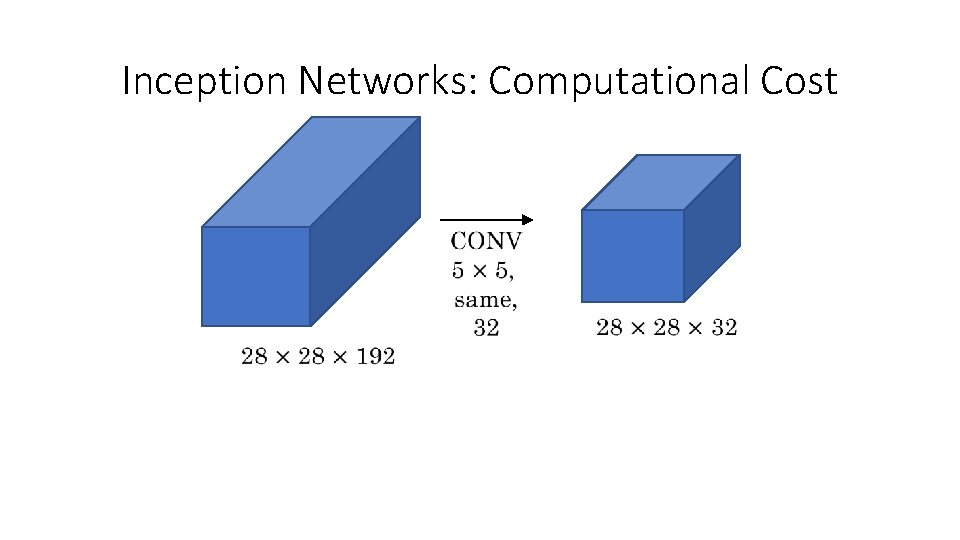 Inception Networks: Computational Cost Inception Networks: Computational Cost