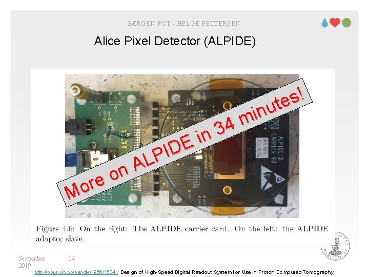 BERGEN PCT - HELGE PETTERSEN Alice Pixel Detector (ALPIDE) 4 3 n i E