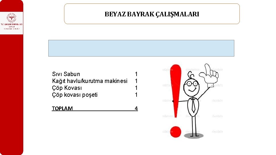 BEYAZ BAYRAK ÇALIŞMALARI Sıvı Sabun Kağıt havlu/kurutma makinesi Çöp Kovası Çöp kovası poşeti 1