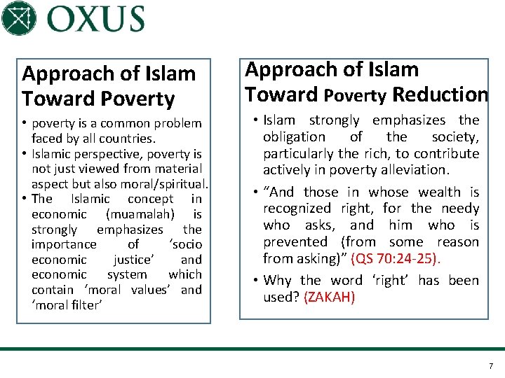 AFGHANISTAN MARKET Approach of Islam Toward Poverty • poverty is a common problem faced