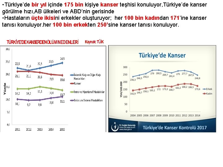  • Türkiye’de bir yıl içinde 175 bin kişiye kanser teşhisi konuluyor, Türkiye’de kanser