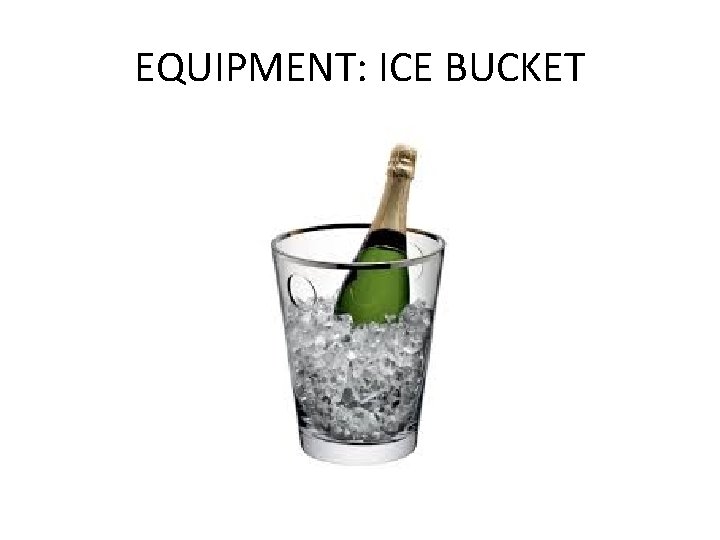 EQUIPMENT: ICE BUCKET 