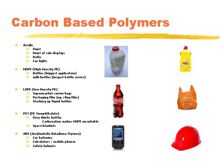 Carbon Based Polymers z Acrylic y Paint y Point of sale displays y Baths