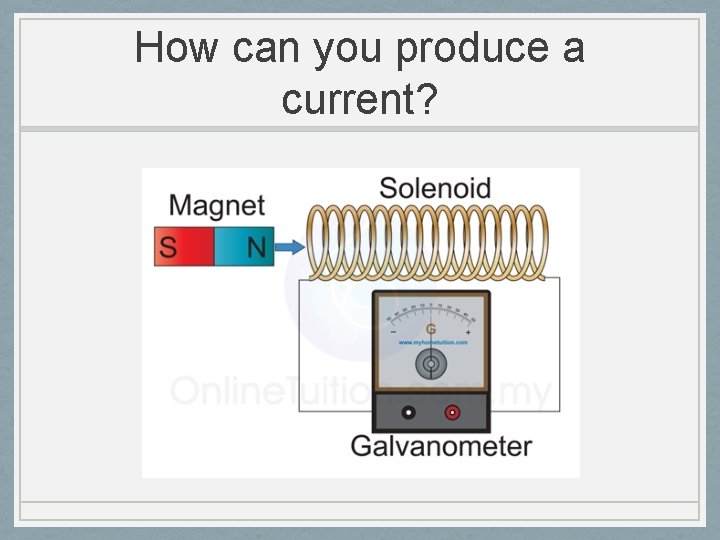 How can you produce a current? 