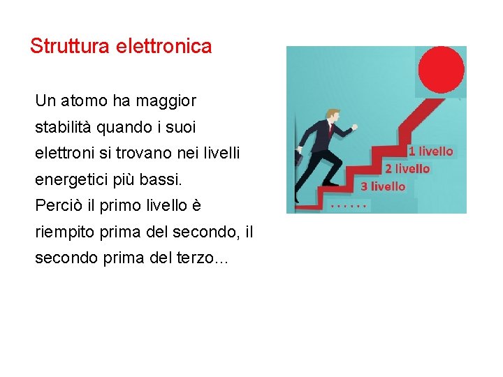 Struttura elettronica Un atomo ha maggior stabilità quando i suoi elettroni si trovano nei