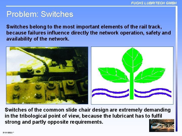 FUCHS LUBRITECH GMBH Problem: Switches belong to the most important elements of the rail