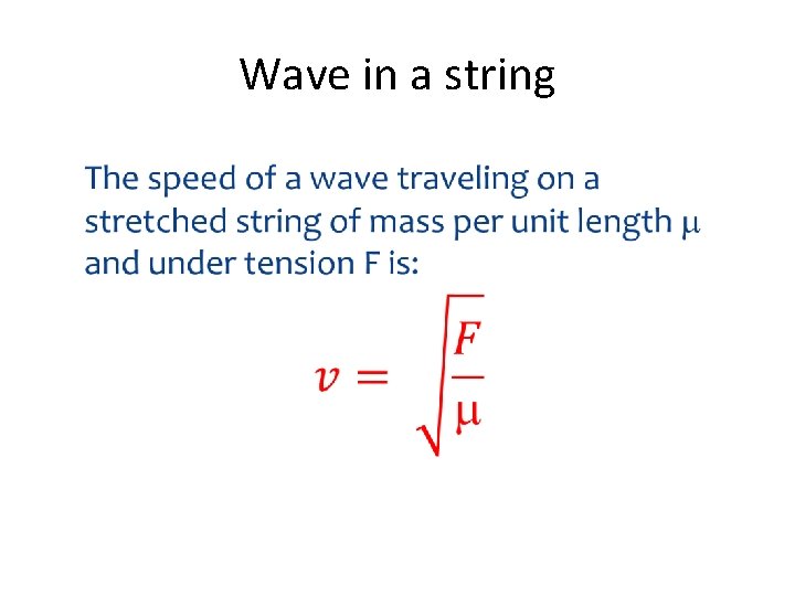 Wave in a string • 