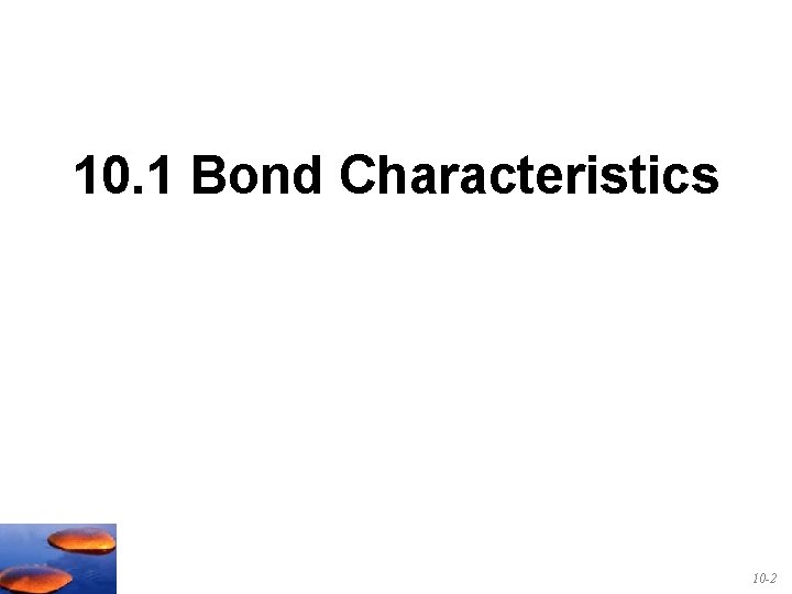 10. 1 Bond Characteristics 10 -2 