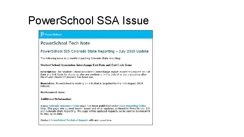 Power. School SSA Issue 